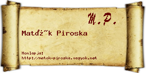 Matók Piroska névjegykártya